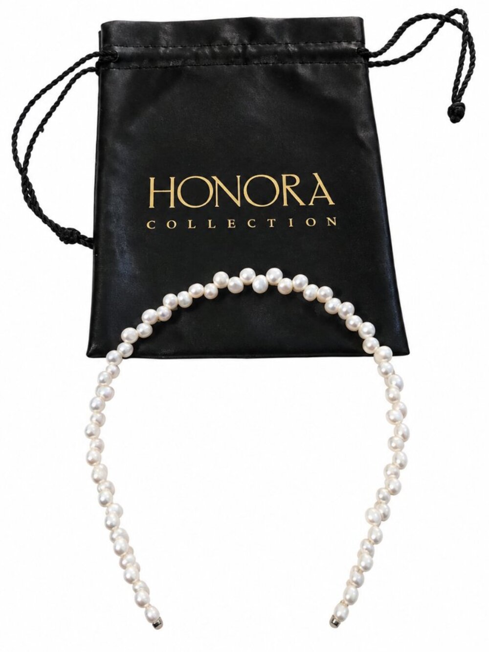 Honora Creamy White Cultured Freshwater Pearl Headband w/ Pouch